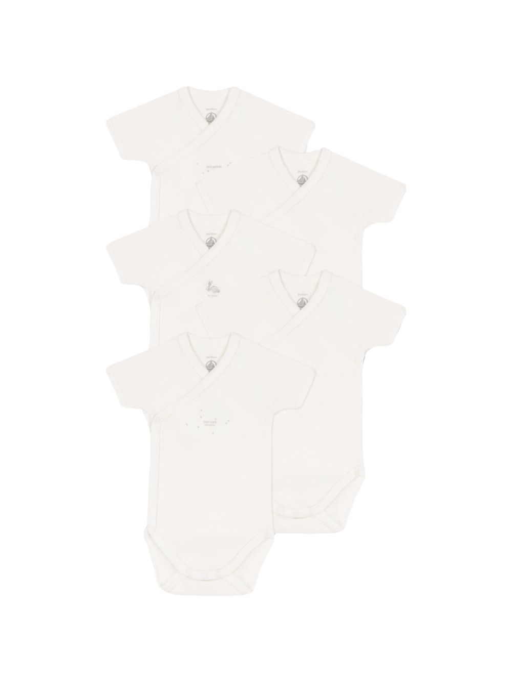 Set body bianco con mini fantasia (5pz) A0AV3 00 PETIT BATEAU KIDS 