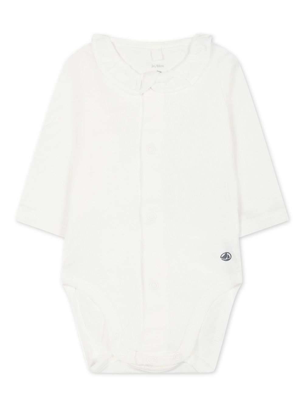 Body panna con colletto ruches neonato A0B71 01 PETIT BATEAU KIDS 