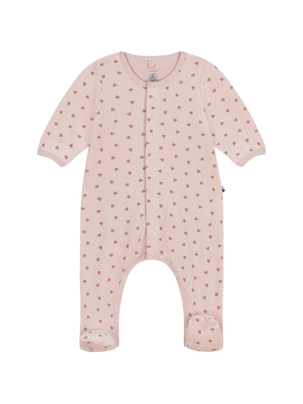 Bodyjama rosa con fantasia cuori neonata A0B7R 01 PETIT BATEAU KIDS 