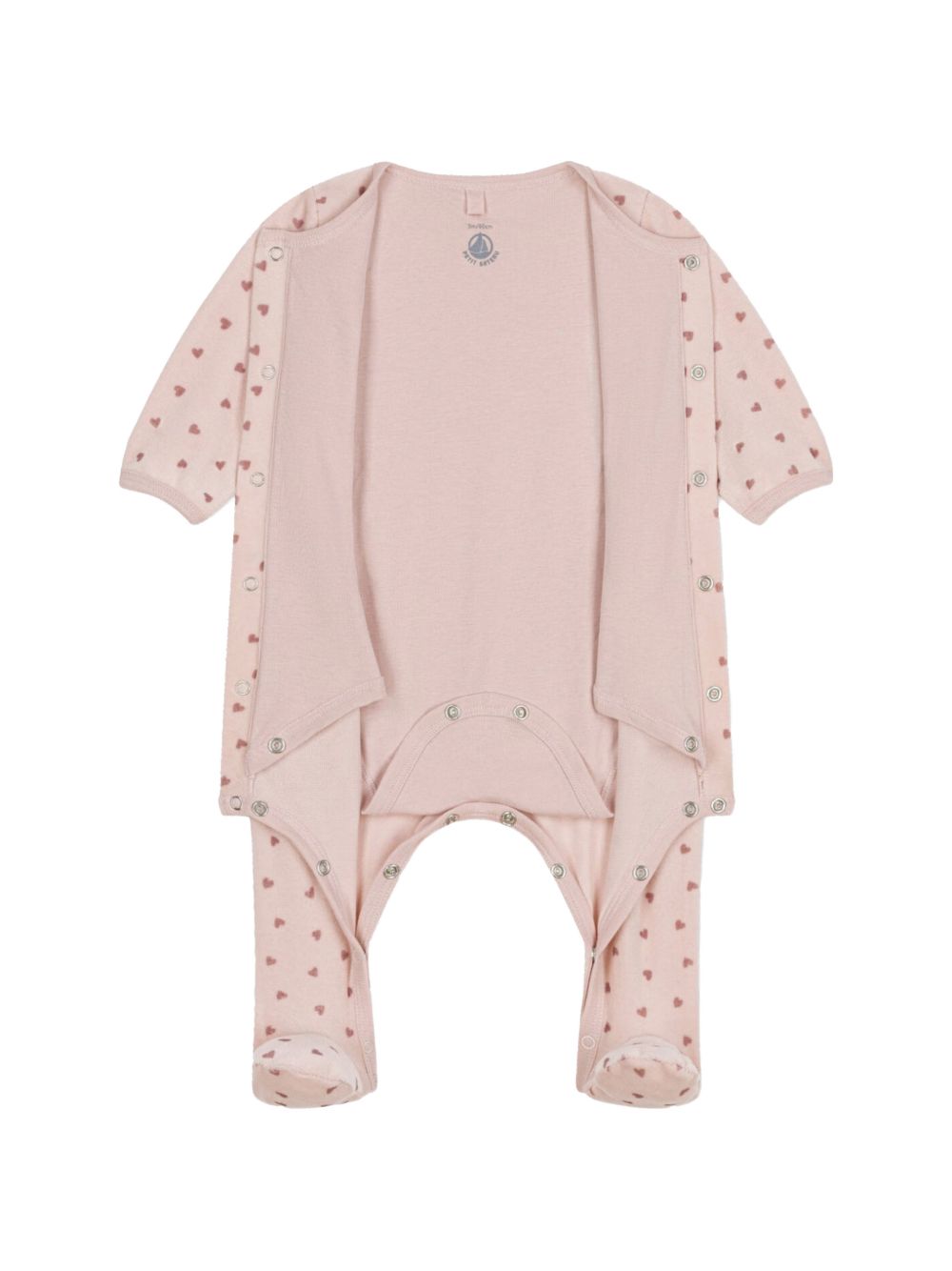 Bodyjama rosa con fantasia cuori neonata A0B7R 01 PETIT BATEAU KIDS 