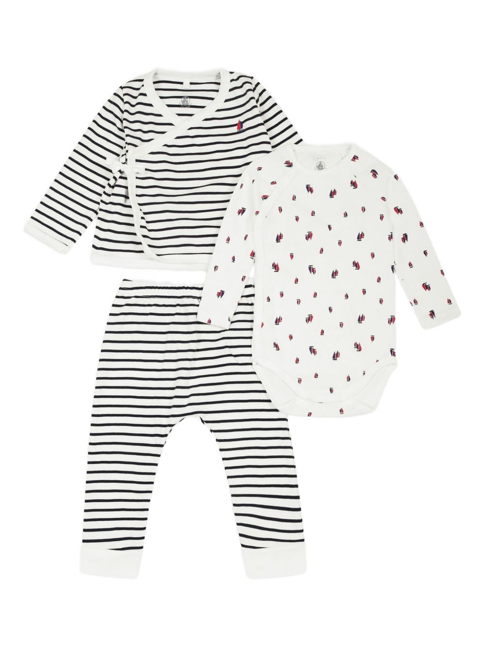 Set body e completo a righe neonato (3pz) A0BNA 01 PETIT BATEAU KIDS 