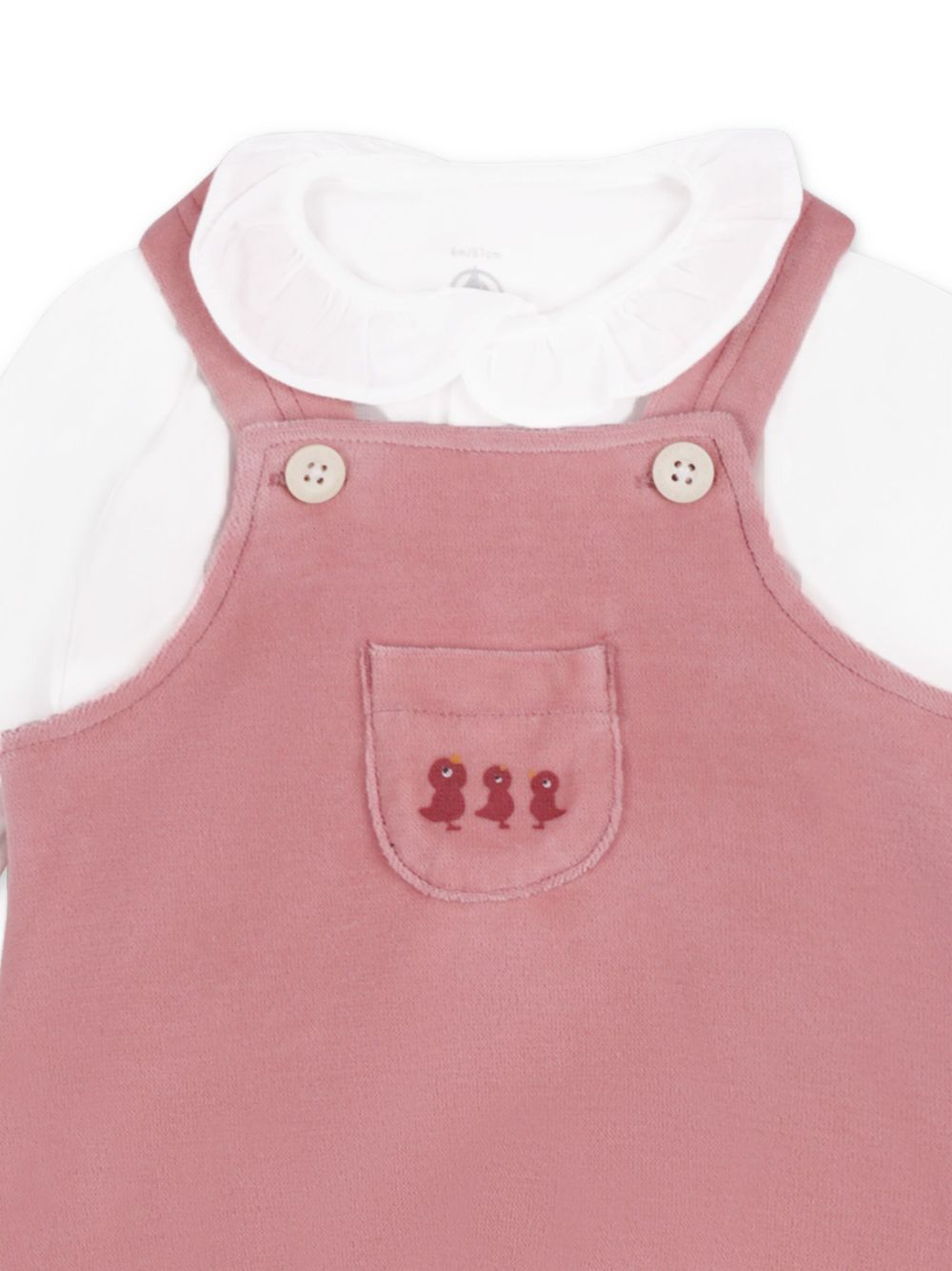 Set salopette rosa neonata (2pz) A0BNR 01 PETIT BATEAU KIDS 