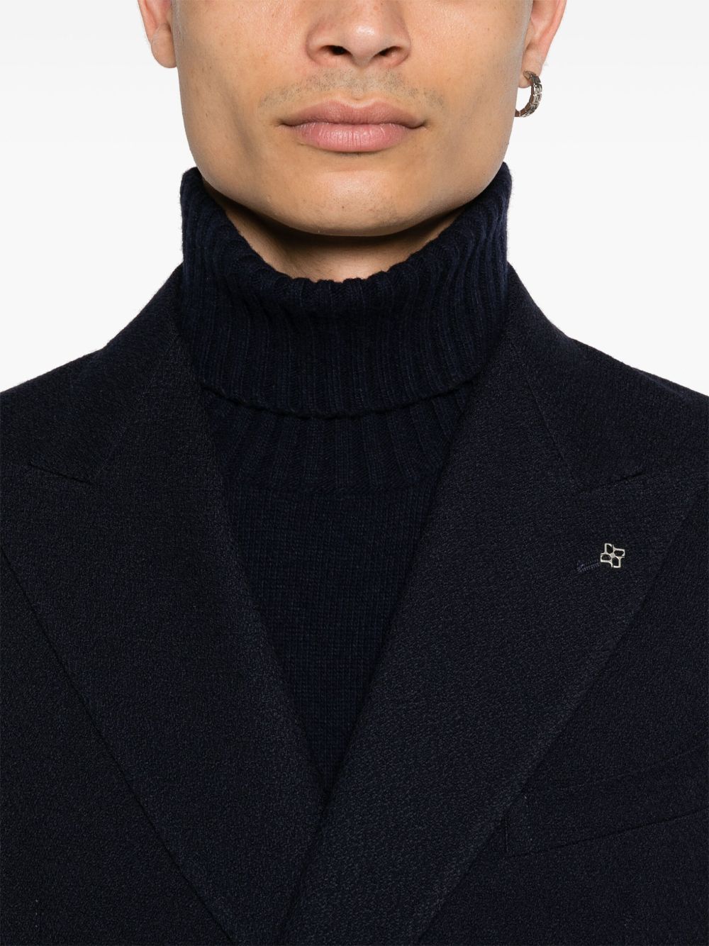 Blazer doppiopetto blu costruzione bouclé lana 1SMC20K120162 B1024 TAGLIATORE 