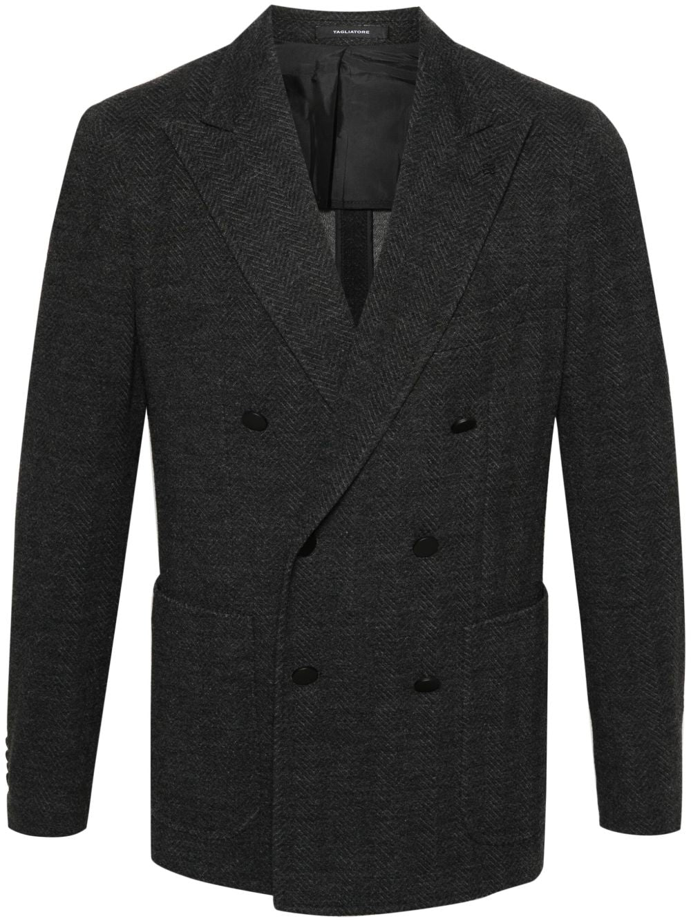 Blazer doppiopetto grigio finitura in rilievo a spina di pesce 1SMJ20K720003 S1431 TAGLIATORE 