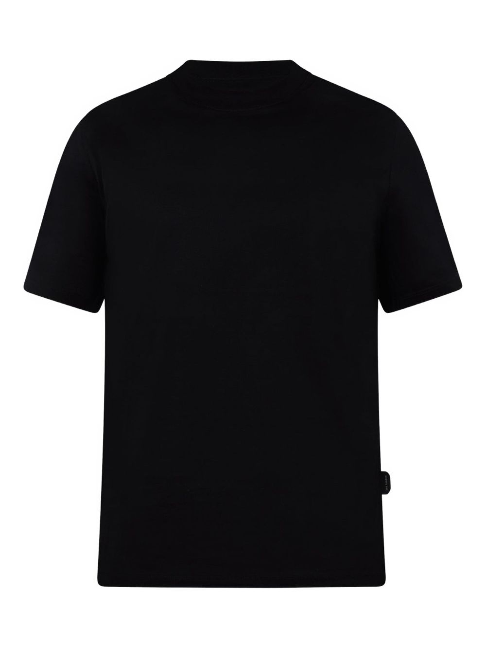 T-shirt nera basic mini etichetta laterale XM4132 NERO YES LONDON 