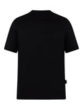 T-shirt nera basic mini etichetta laterale