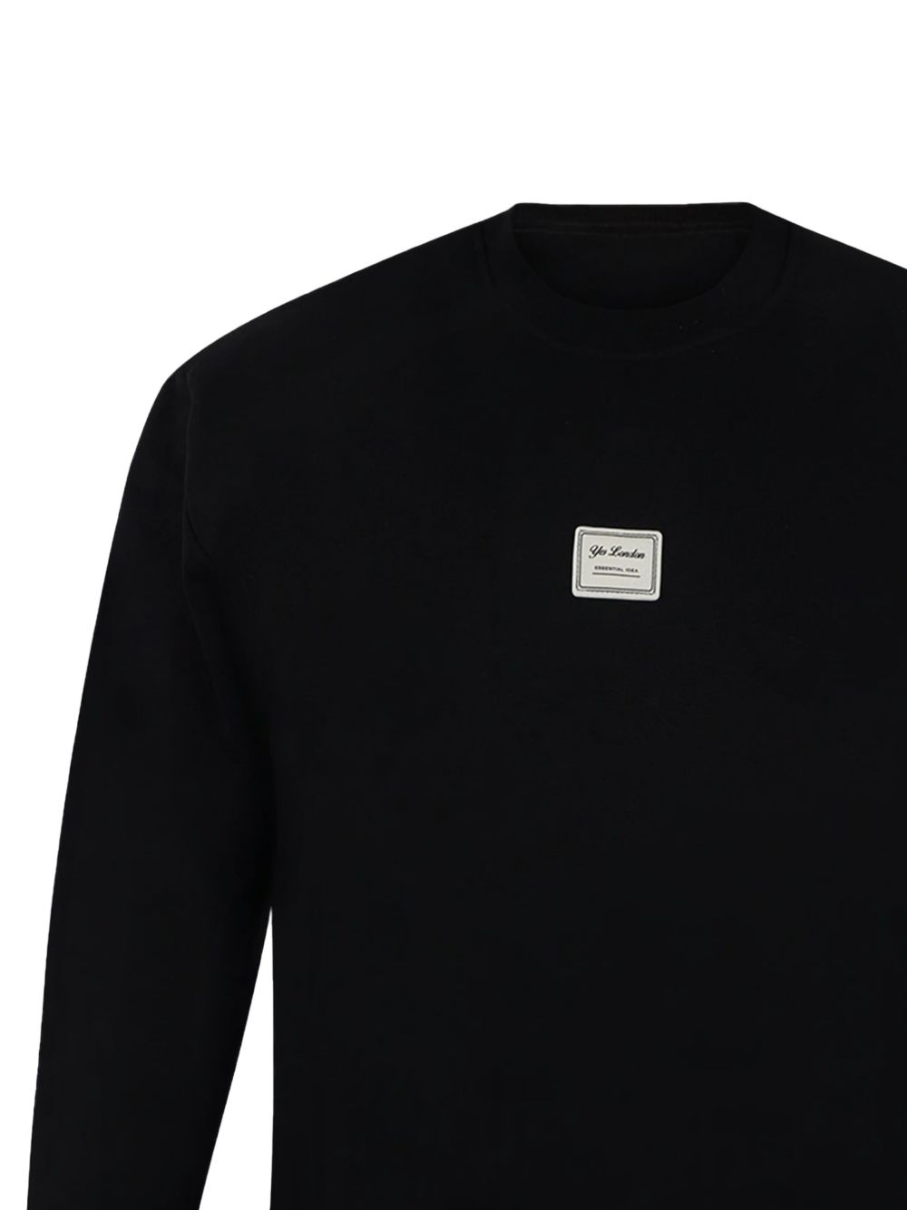 Felpa nera baisc mini patch frontale XMF3917 NERO YES LONDON 