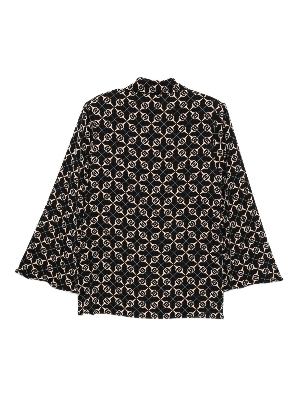 Camicia con Motivo Geometrico e Fiocco Frontale S00305 NERO BABYLON COLLECTION 