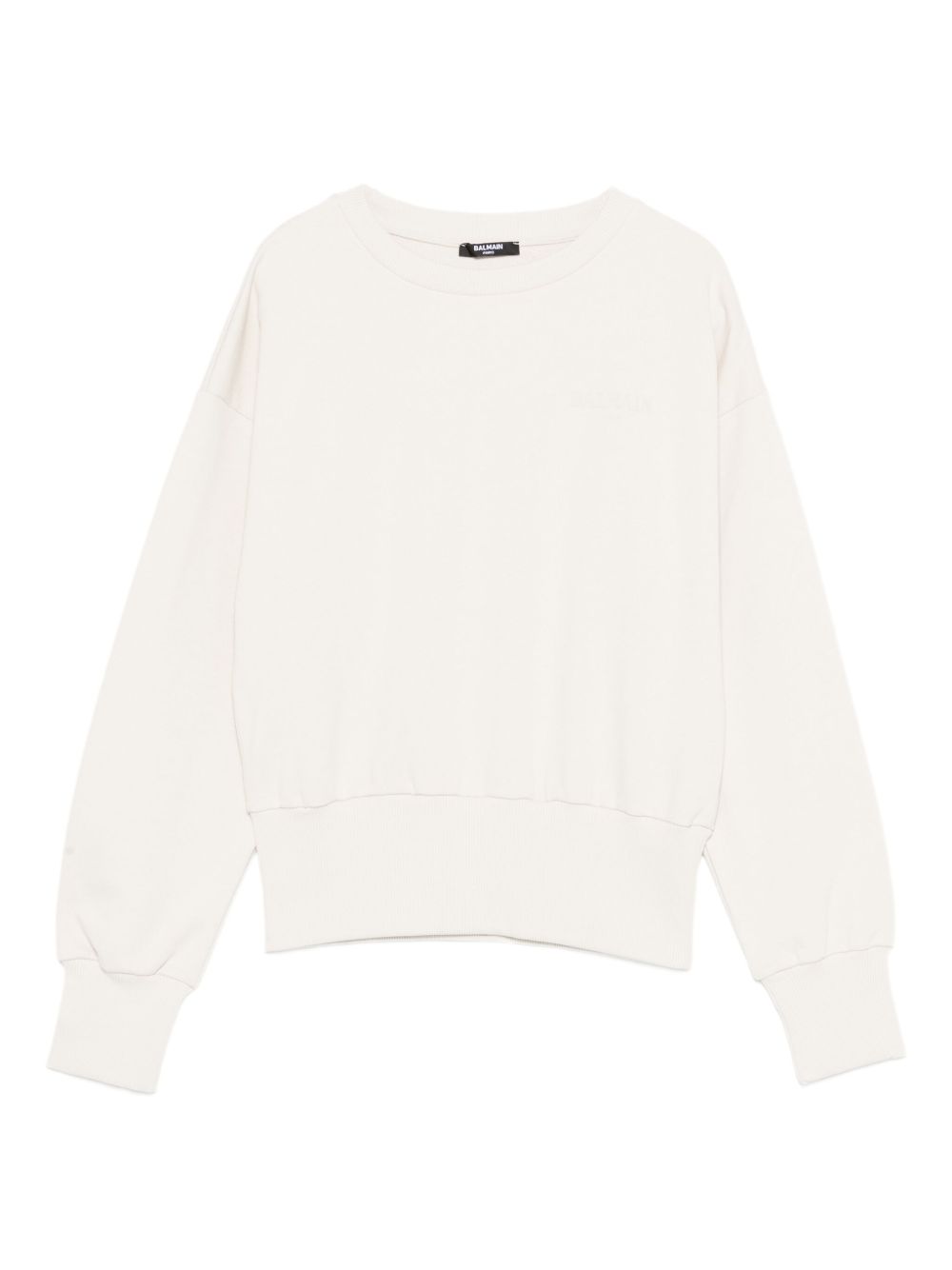 Felpa Beige con Logo Ricamato BX4A10Z3183 107BG BALMAIN KIDS 