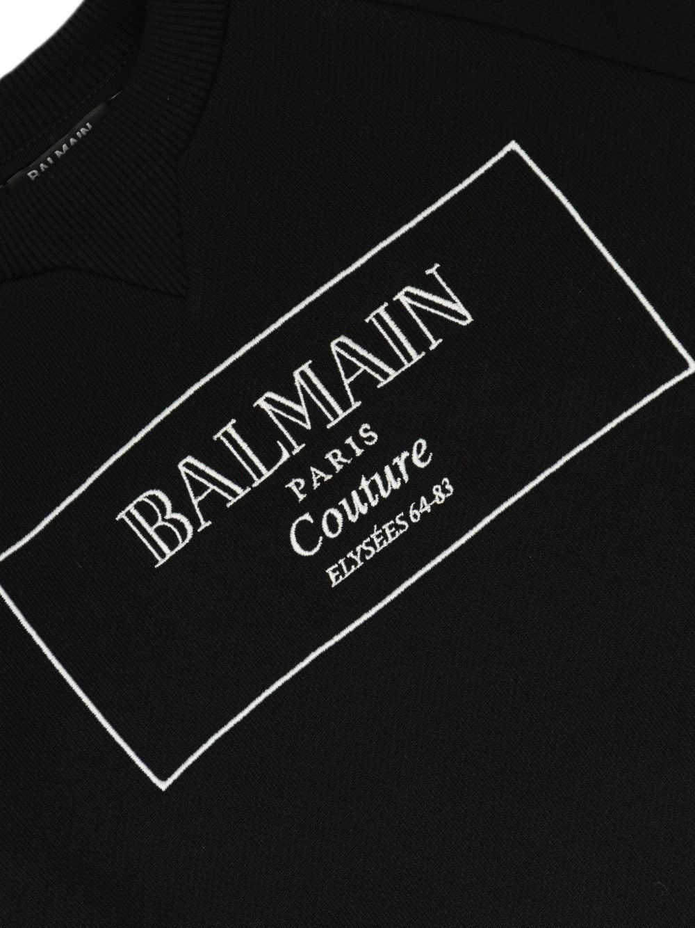 Felpa Nera con Logo Ricamato BX4P80Z3183 930BC BALMAIN KIDS 