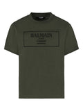 T-shirt Verde con Logo Ricamato