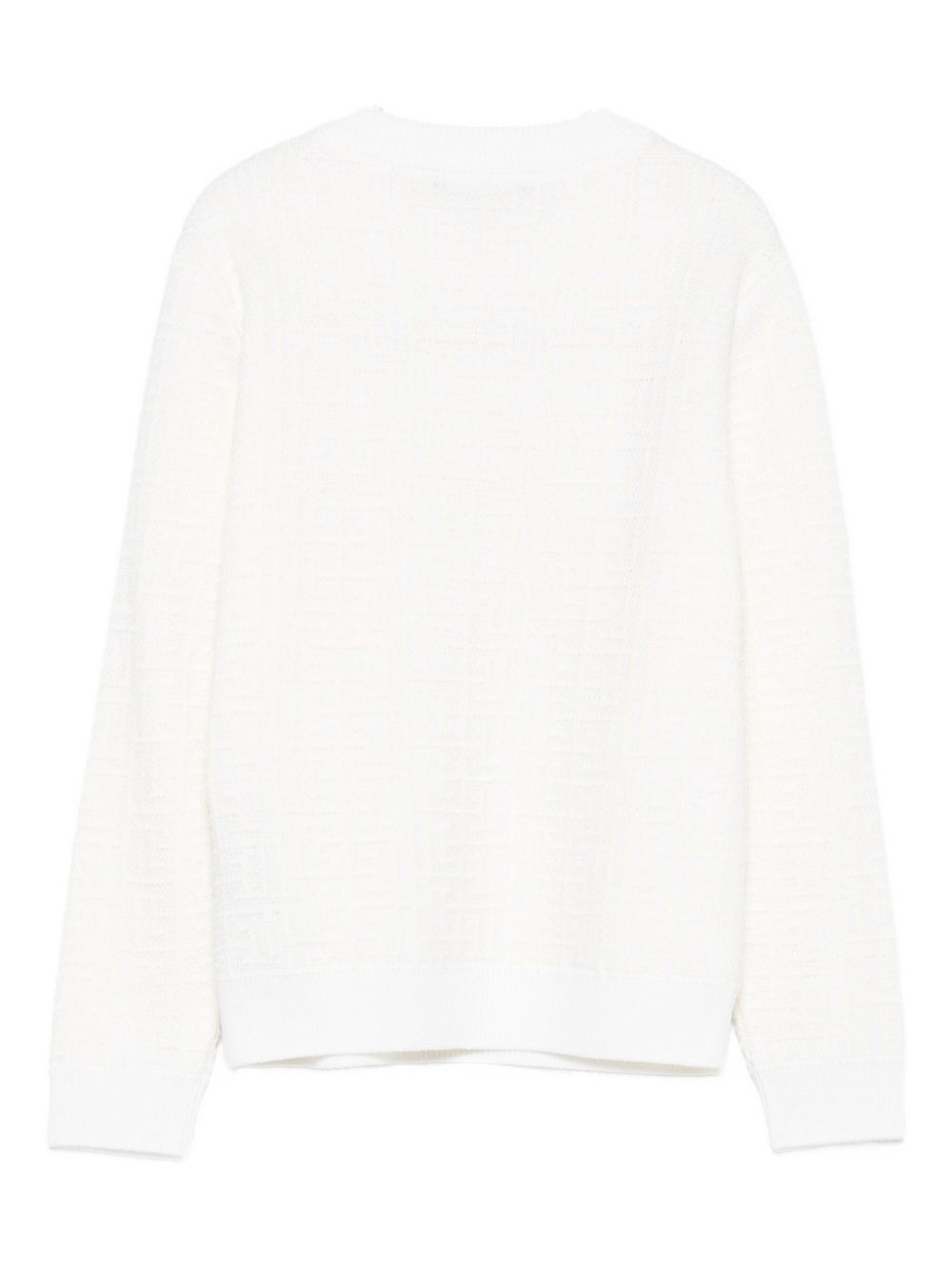 Maglione Bianco a Trama in Rilievo BX9P30W0012 100 BALMAIN KIDS 