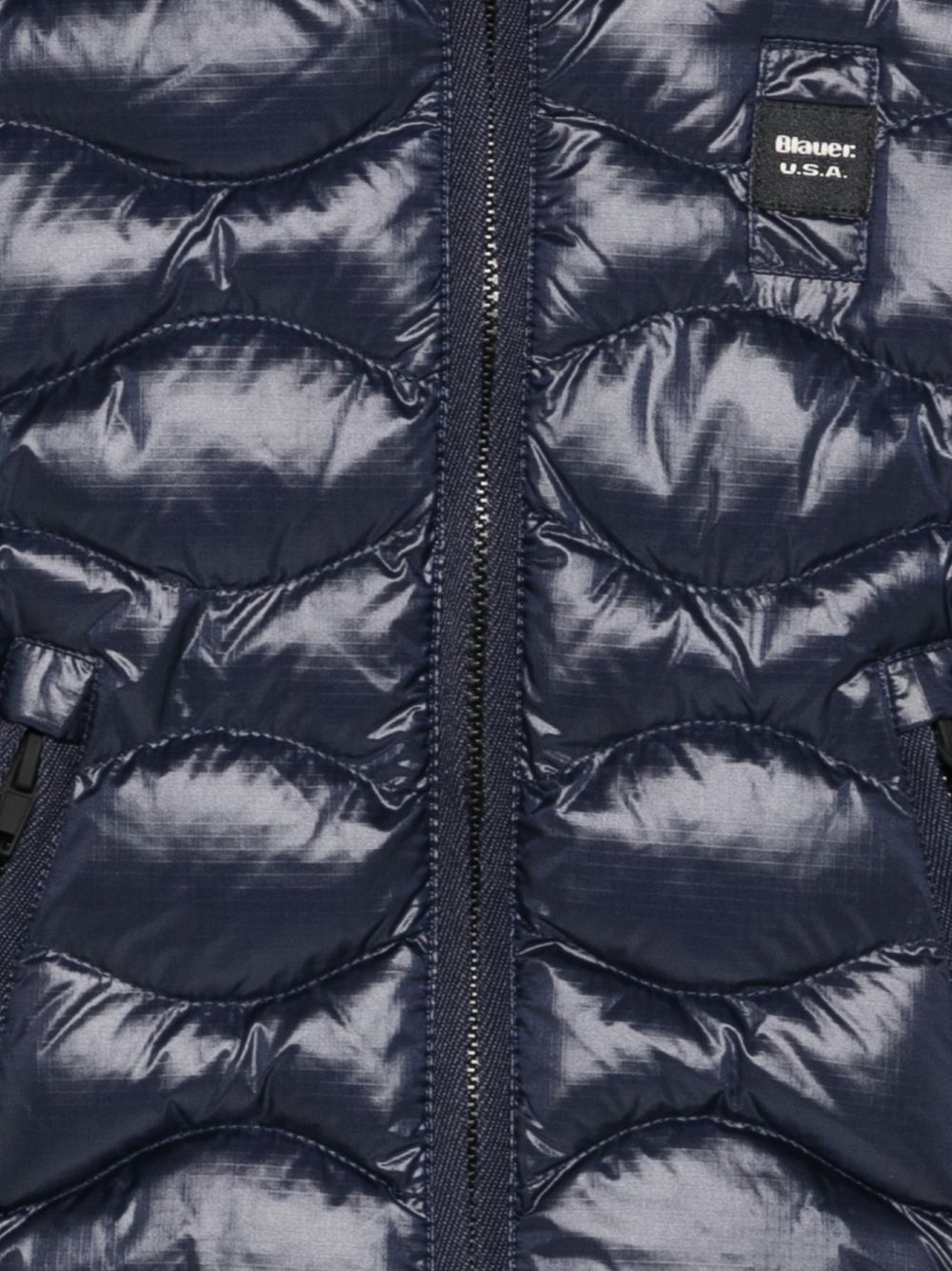 Giubbino trapuntato con cappuccio blu 25WBBXC02456005958 888GG BLAUER KIDS 