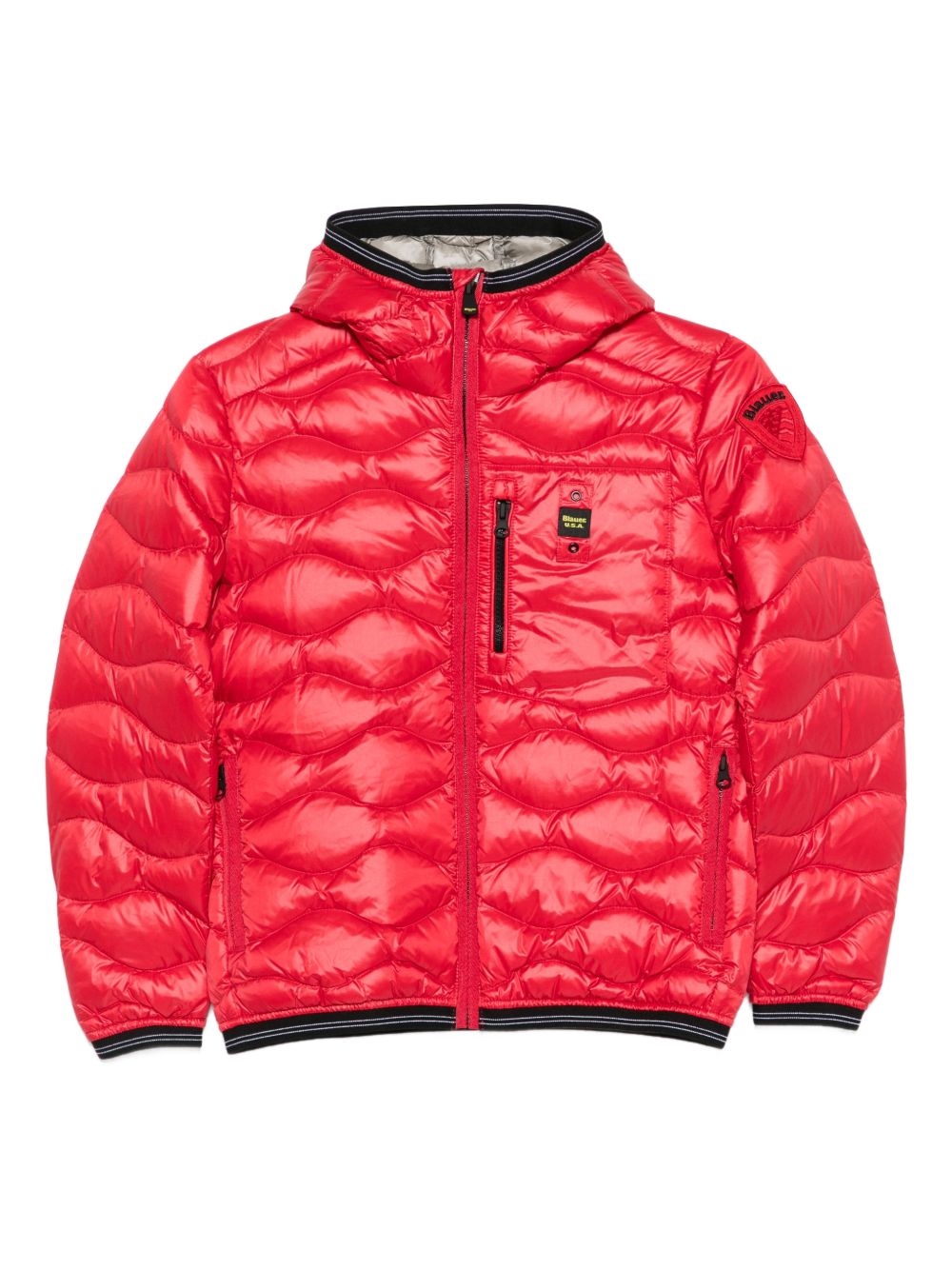 Piumino con cappuccio rosso 25WBLKC03438006719 552GG BLAUER KIDS 
