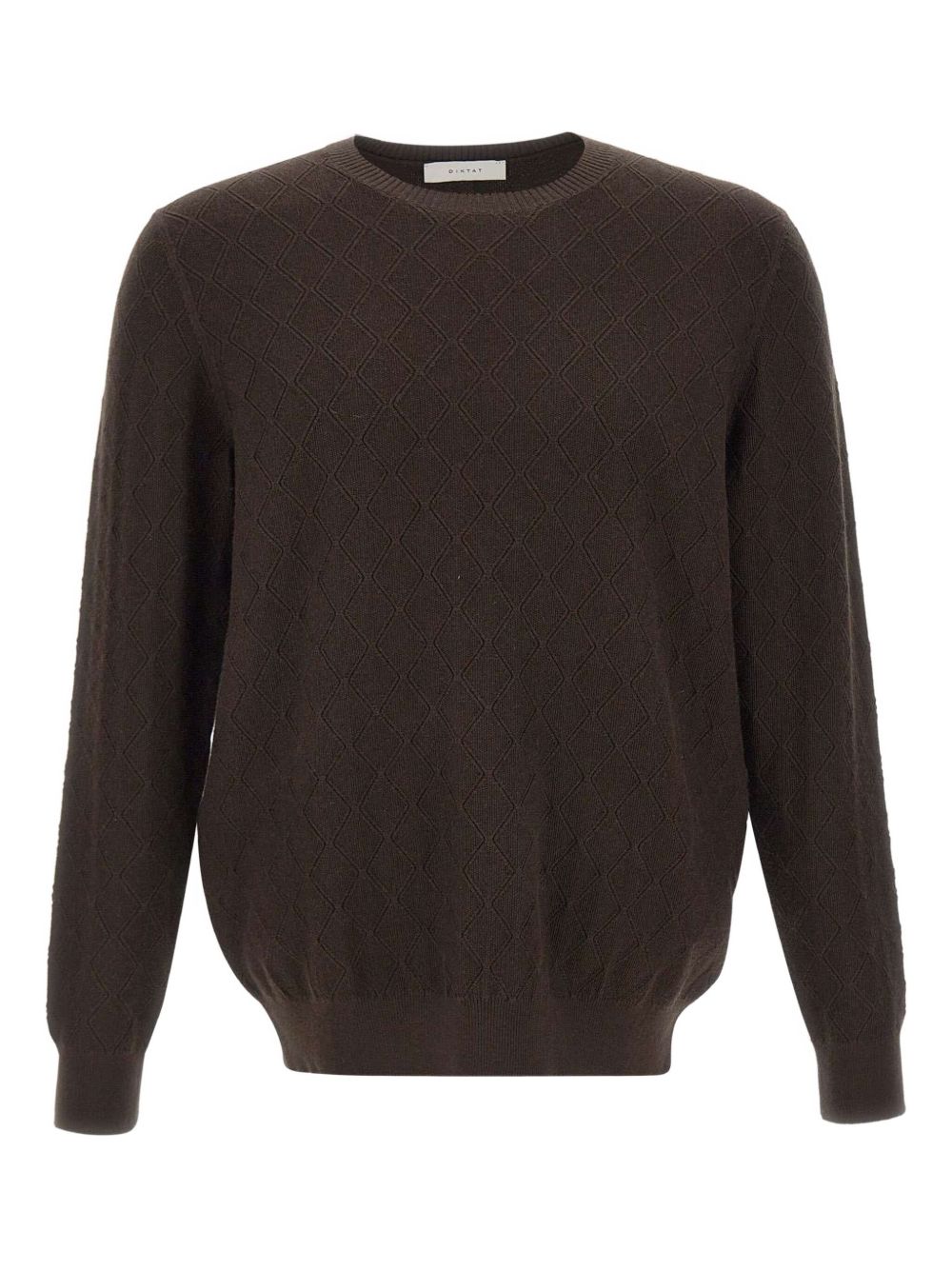 Maglione marrone con motivo a rombi DK97022 MORO DIKTAT 