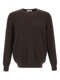 Brown sweater with diamond pattern