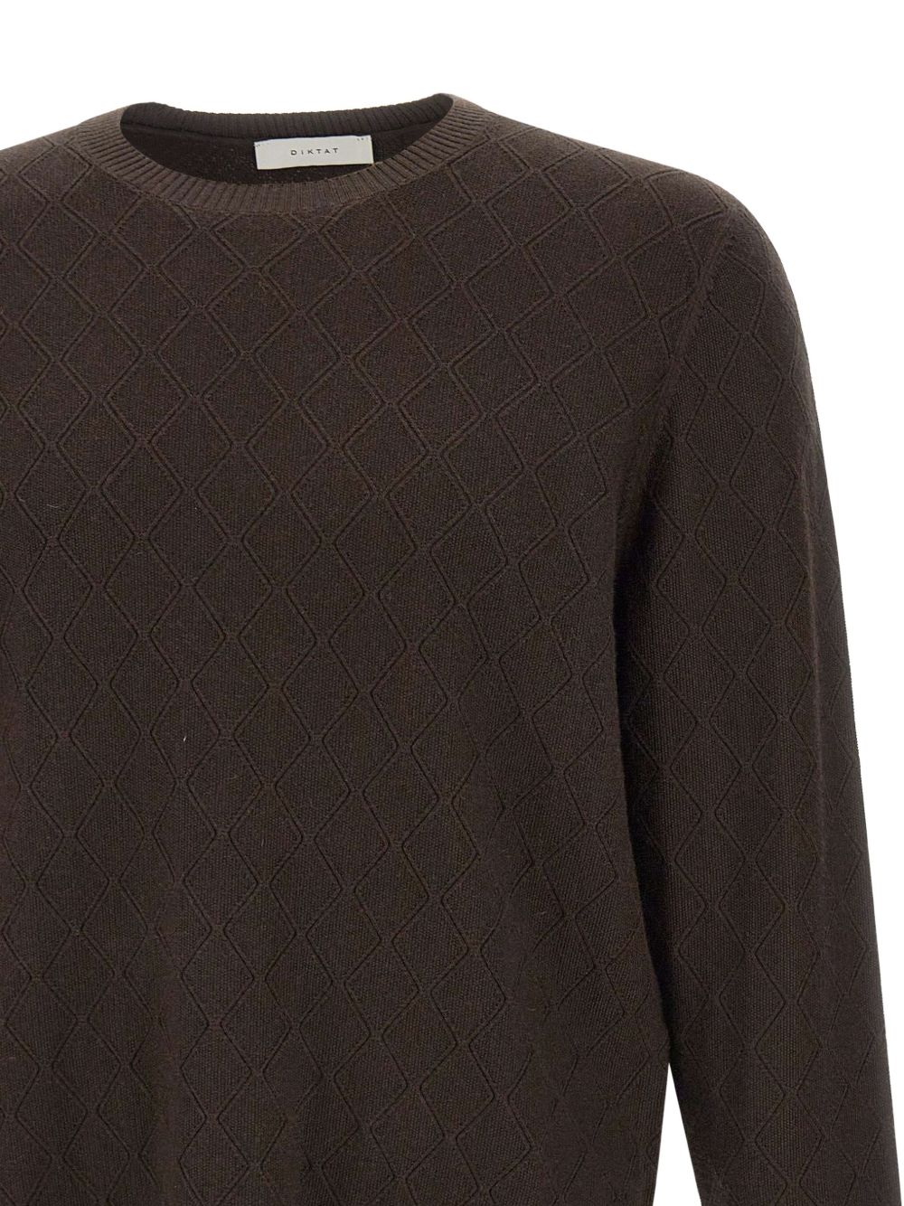 Maglione marrone con motivo a rombi DK97022 MORO DIKTAT 