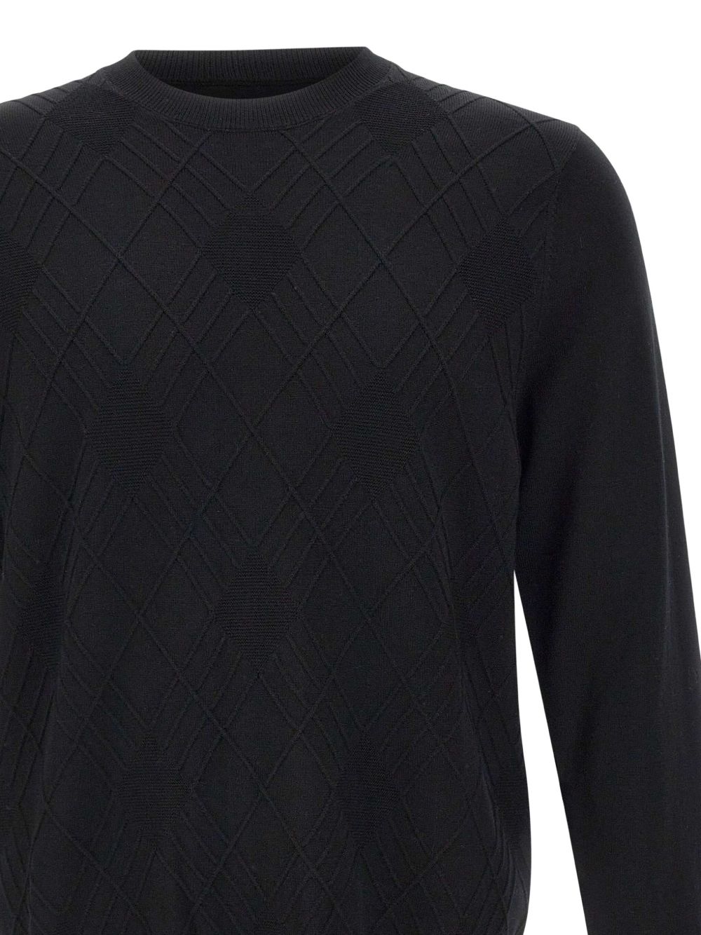 Maglione in lana con motivo a rombi DK97069 NERO DIKTAT 