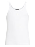 Dolce & Gabbana White Cotton Tank Top with Embroidered Logo