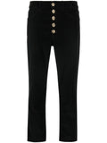 Straight Crop Pants with Gold Details