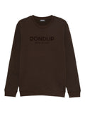DONDUP Black Sweatshirt with Flocked Logo Made in Italy