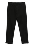 DONDUP Navy Blue Belted Trousers Made in Italy