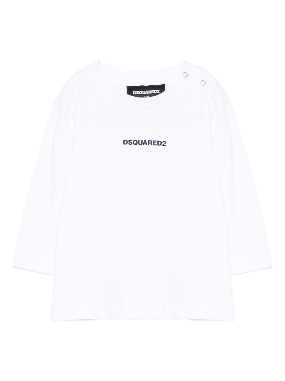 T-shirt a Maniche Lunghe con Logo DQ3108D004G DQ100 DSQUARED KIDS 