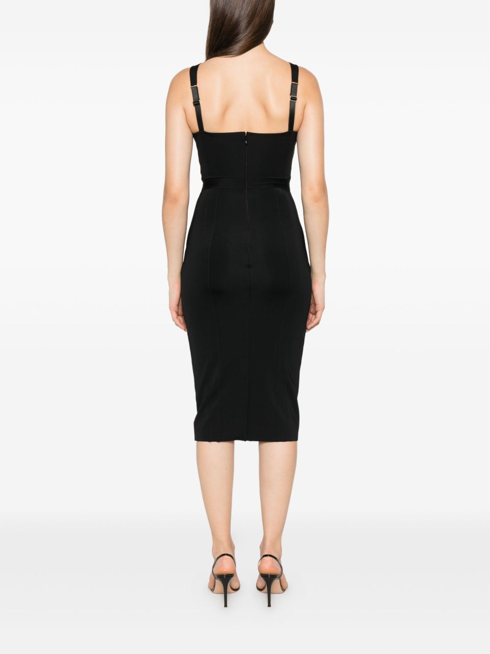 Abito Corto con Scollo a Cuore Nero AB81056E2 110 ELISABETTA FRANCHI 