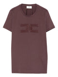 T-shirt a Maniche Corte con Logo Ricamato