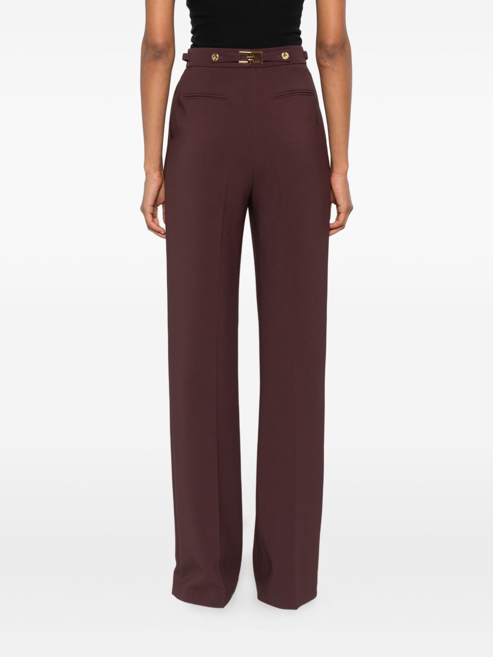 Pantaloni Dritti con Pieghe e Dettagli Oro PA09956E2 EA4 ELISABETTA FRANCHI 