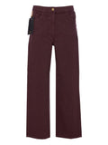 Jeans con cuciture a contrasto merlot