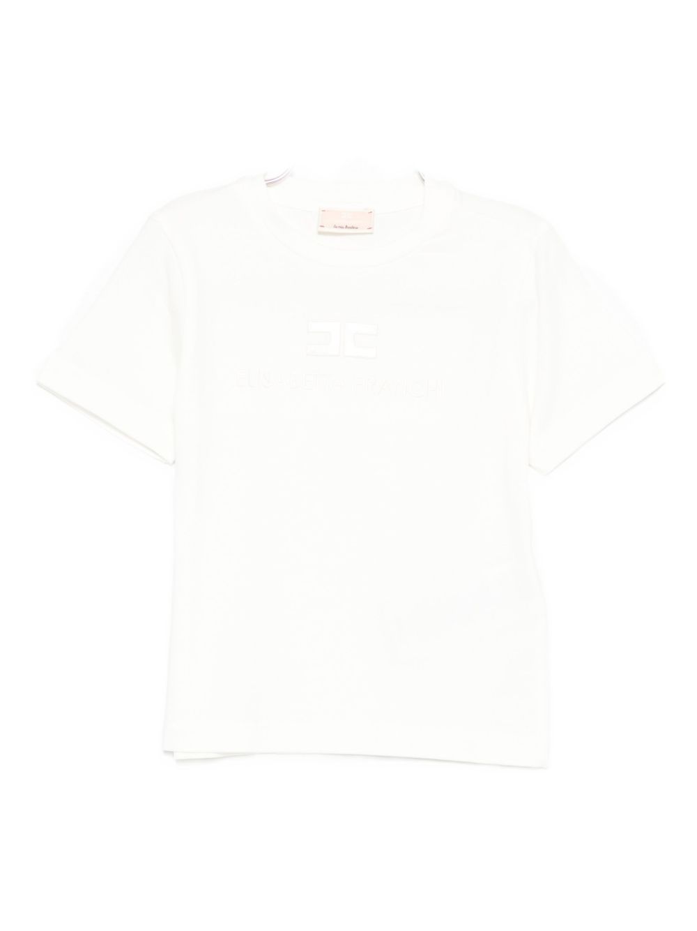 T-shirt panna con logo EGTS098JE006 0000 ELISABETTA FRANCHI KIDS 