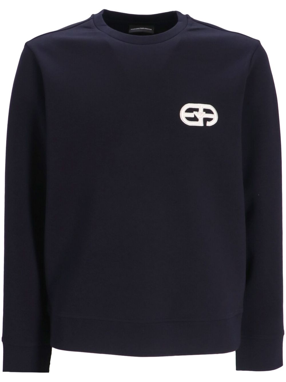 Felpa blu con toppa logo e maniche lunghe 8N1ML71JHSZ 0920 EMPORIO ARMANI 