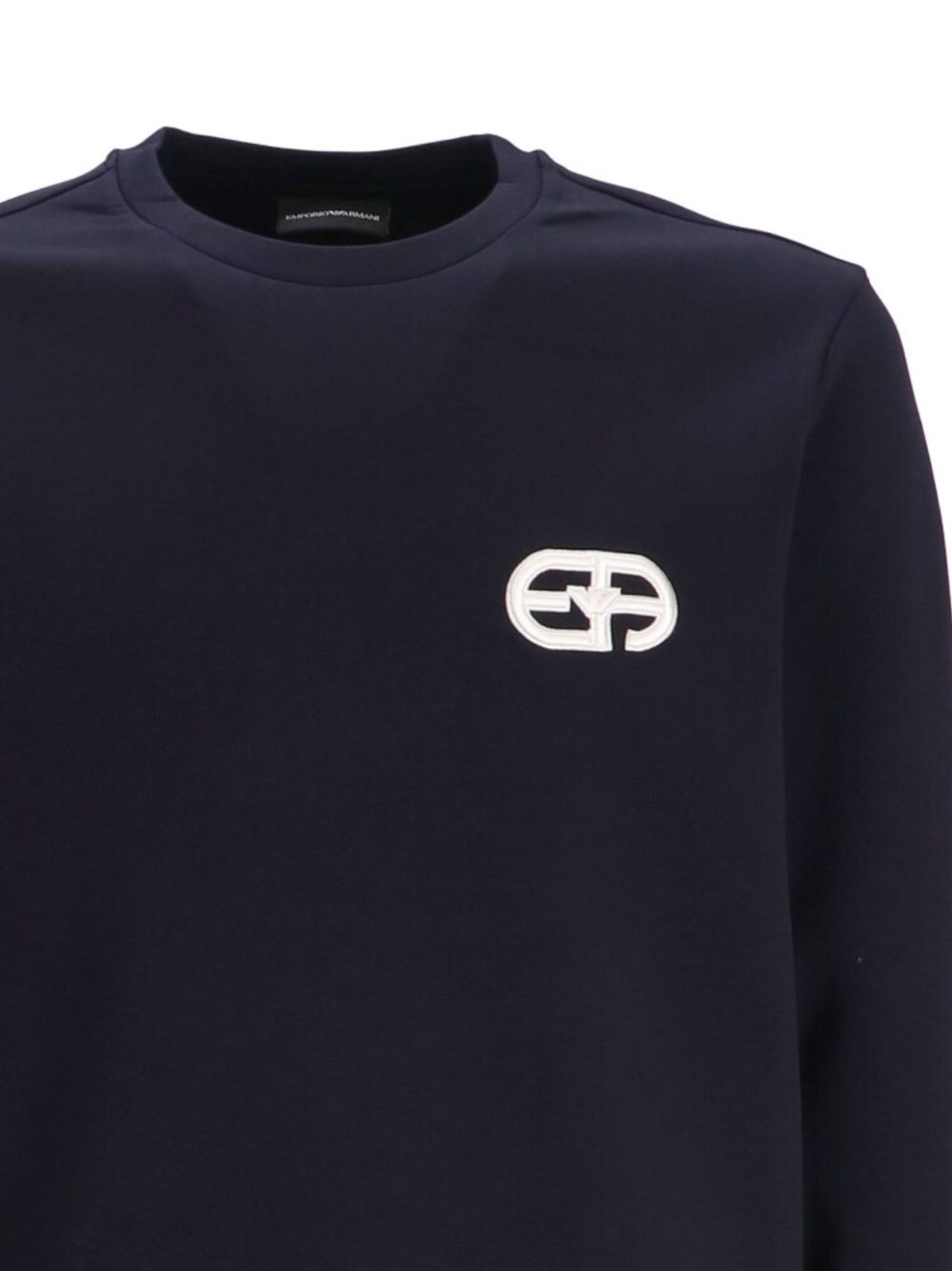 Felpa blu con toppa logo e maniche lunghe 8N1ML71JHSZ 0920 EMPORIO ARMANI 