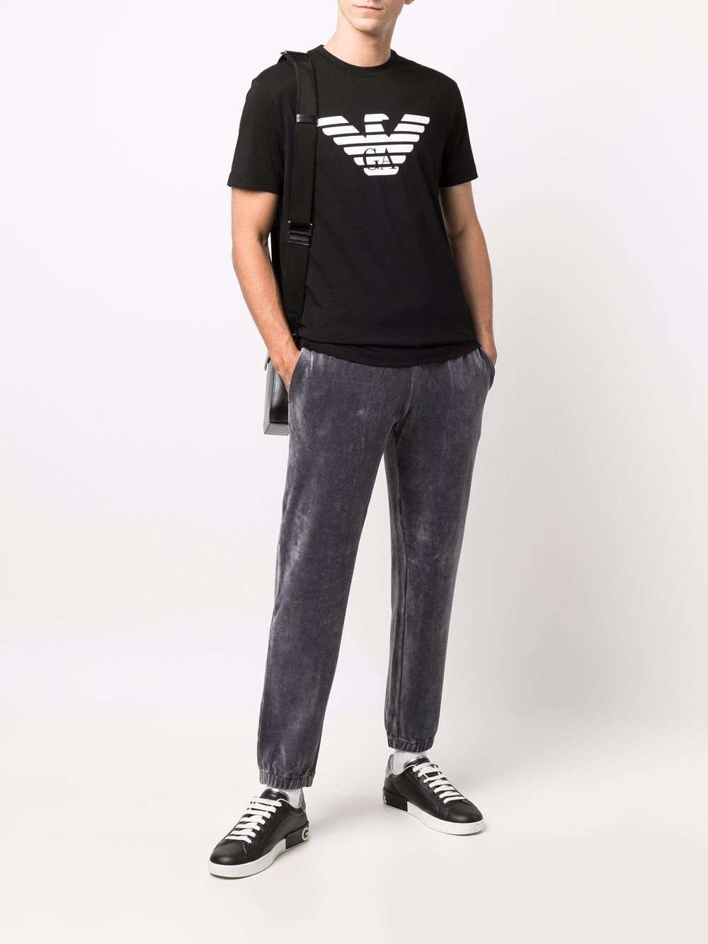 T-shirt con stampa logo davanti e collo a giro 8N1TN51JPZZ 0022 EMPORIO ARMANI 