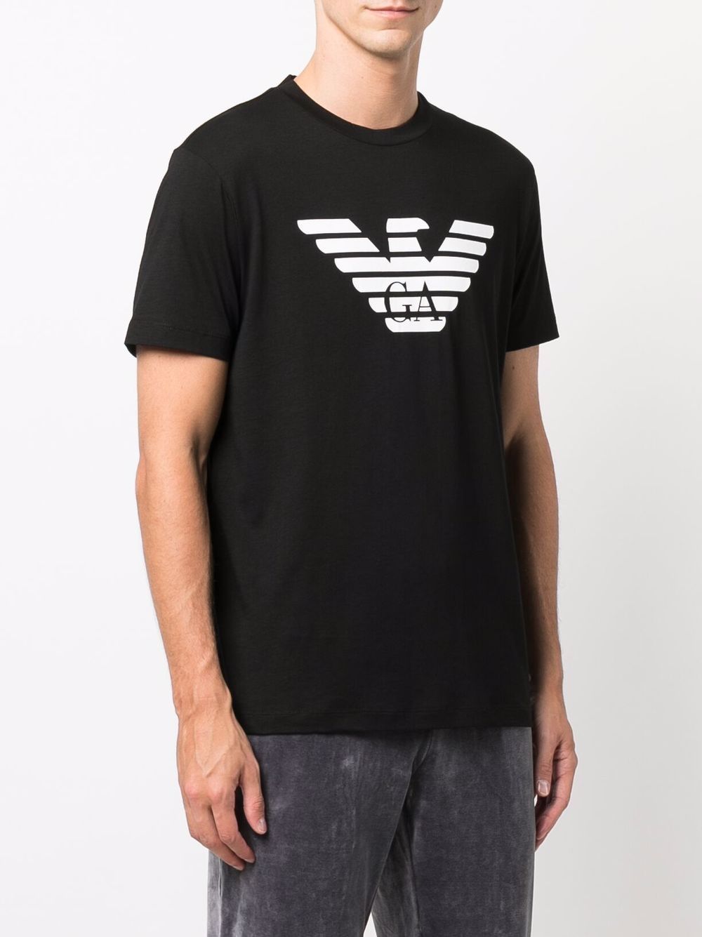 T-shirt con stampa logo davanti e collo a giro 8N1TN51JPZZ 0022 EMPORIO ARMANI 