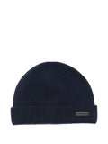 Blue ribbed knit hat