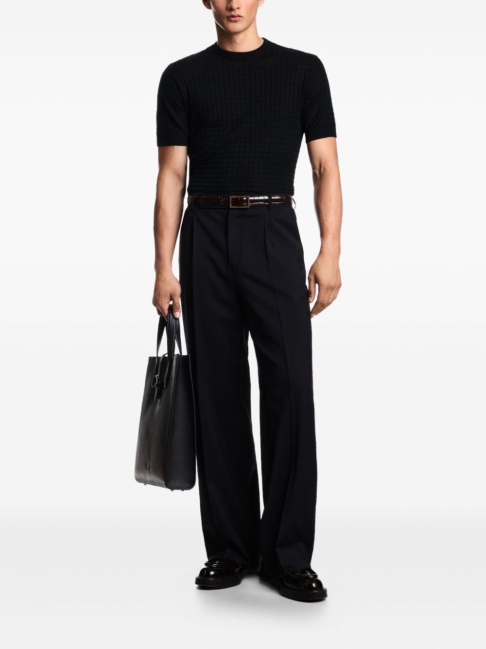 Maglietta nera a maniche corte con girocollo EM003504AF14113 UC001 EMPORIO ARMANI 