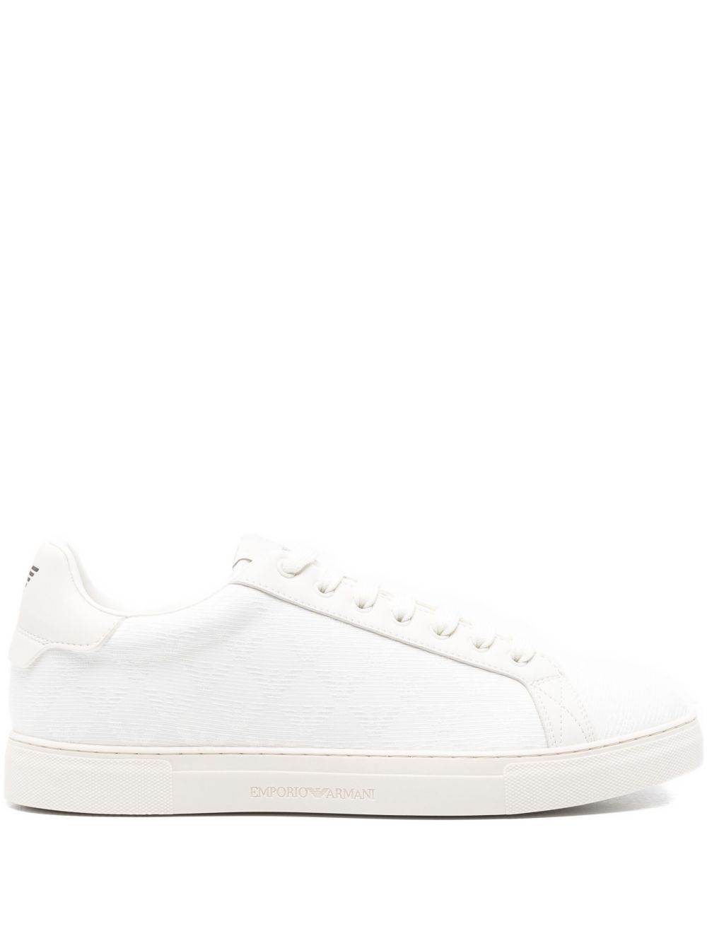 Sneakers bianche con allacci in pelle e punta rotonda EM003843AF20003 M0107 EMPORIO ARMANI 