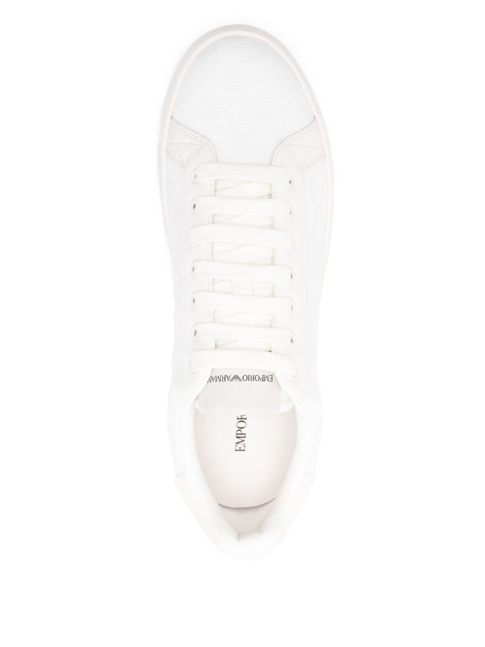 Sneakers bianche con allacci in pelle e punta rotonda EM003843AF20003 M0107 EMPORIO ARMANI 