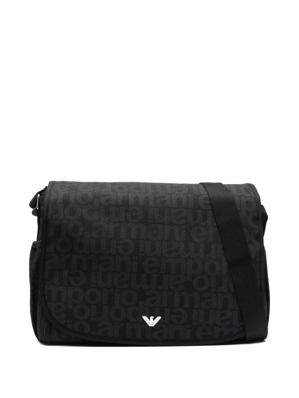 Borsa mamma nera con schema monografico EB000407AF19721 UB118 EMPORIO ARMANI KIDS 