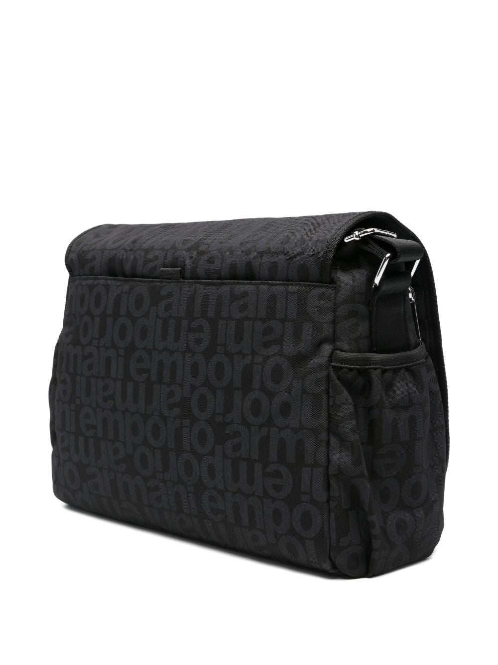 Borsa mamma nera con schema monografico EB000407AF19721 UB118 EMPORIO ARMANI KIDS 