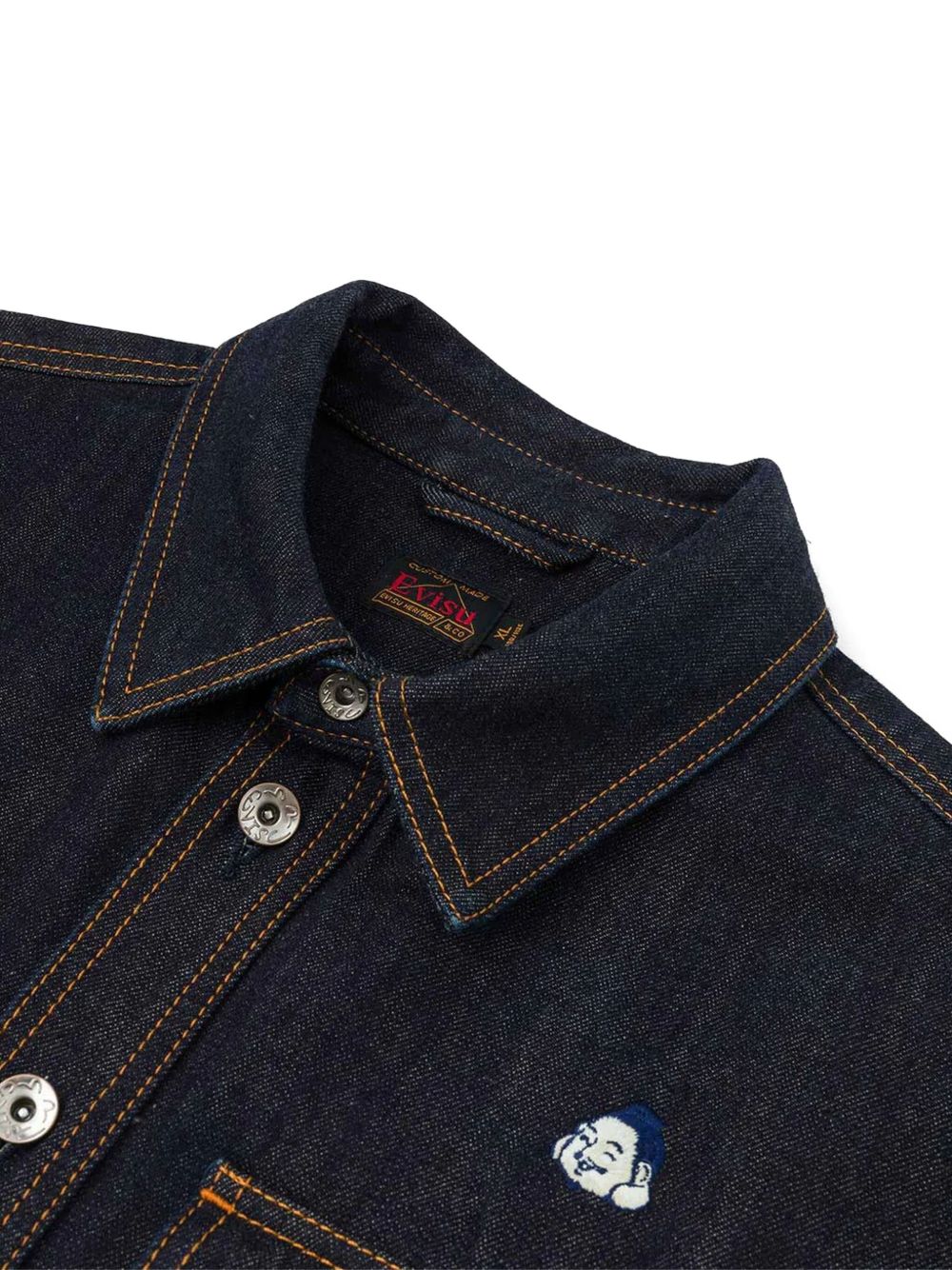 Camicia con Ricamo e Taschino sul Petto 2EAHTM5SJ1044 INDIGO EVISU 