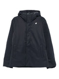 Piumino nero con cappuccio e zip
