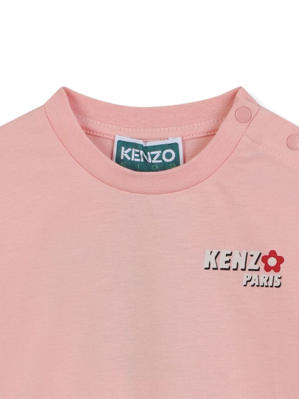 T-shirt con Stampa Logo e Motivo Floreale K61278 47H KENZO KIDS 