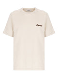 T-shirt con scritta crema