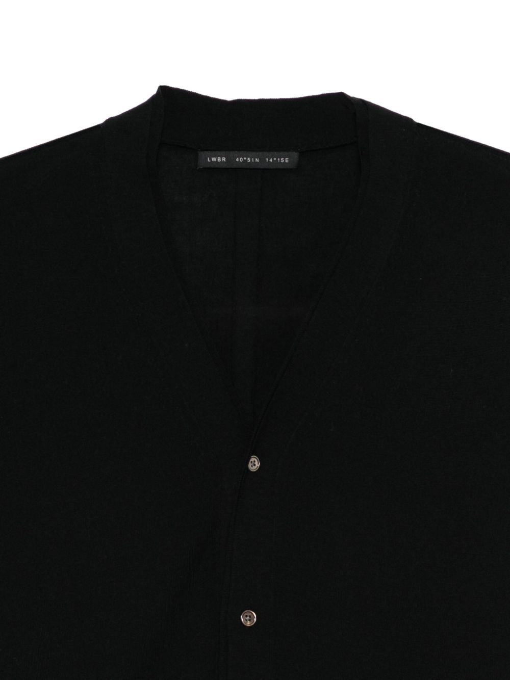 Cardigan nero con scollo a V e chiusura a bottoni L1MFW25266729 D001 LOW BRAND 