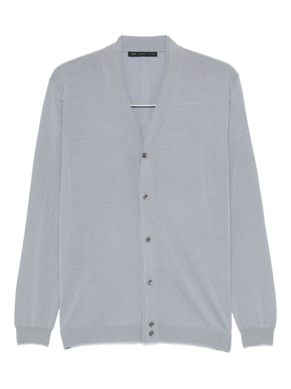 Cardigan celeste in maglia fine con scollo a V L1MFW25266729 E048 LOW BRAND 