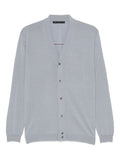 Light blue fine knit cardigan with V-neck