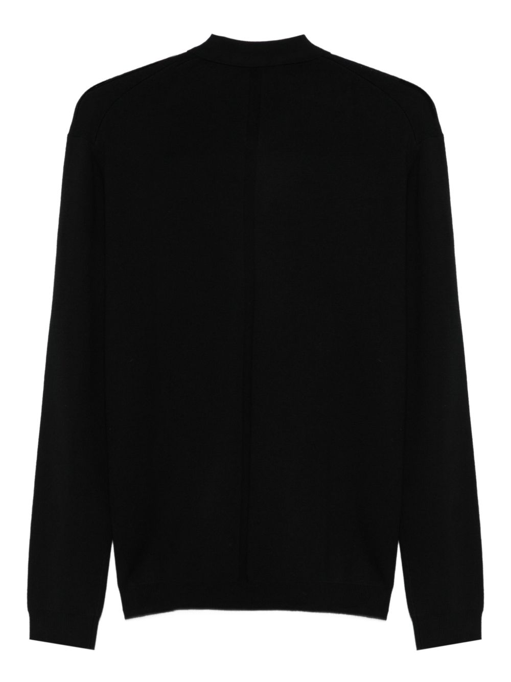Polo nera a maniche lunghe con colletto e abbottonatura L1MFW25266736 D001 LOW BRAND 